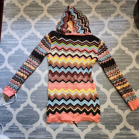Missoni x Target Zig Zag Chevron Print Girl’s Hooded Zipper Sweater Size M - Picture 2 of 13